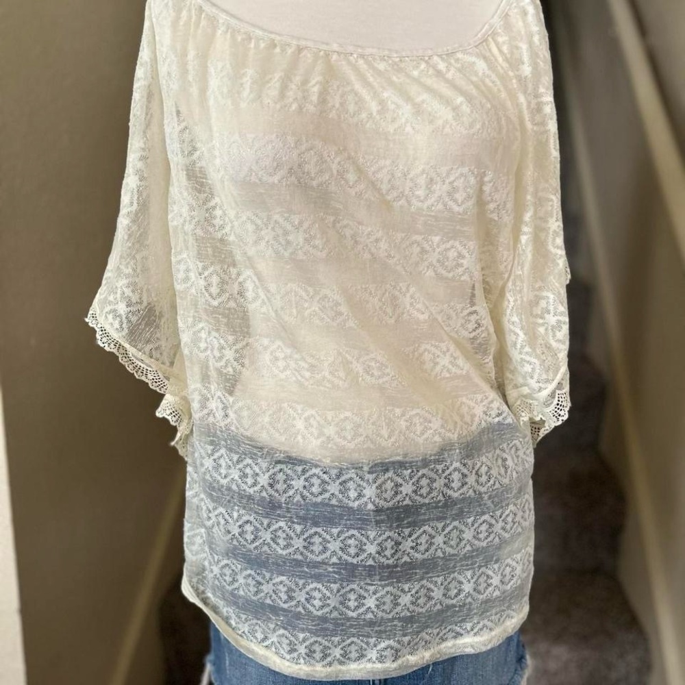 Elegant Cream Lace Women's Top